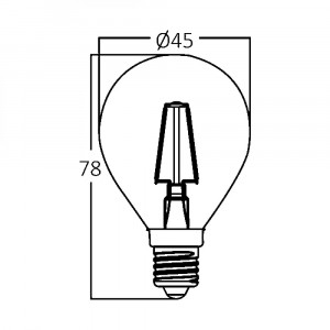 Bec LED cu filament  TR 4W G45 400LM 3000K E27