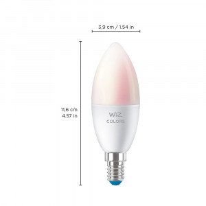 Bec LEG RGBW smart inteligent WiZ Connected Colors, Wi-Fi, C37, E14, 4.9W (40W), 470 lm