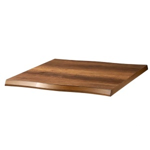 Blat masa cu margini neregulate, MDF, aspect lemn barok, 80x80 cm