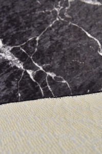 Covor cu print digital 3D, Nero, 100 cm rotund, poliester 100%, spate antiderapant