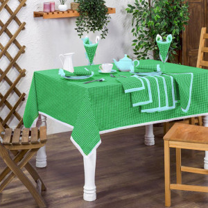 Fata de masa Rustic cu servetele, verde deschis, 170x170cm