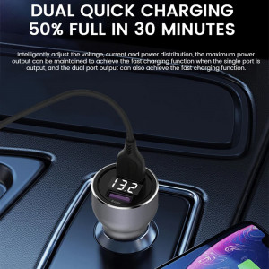 Incarcator auto SMS-A89, Quick Charge 3.0 cu iesire de 5V 2.4A plus cablu Type-C, negru