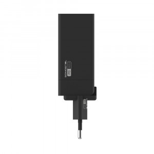 Incarcator retea cu 2 porturi SMS-A80, Quick Charge3.0 plus cablu Lightning, negru