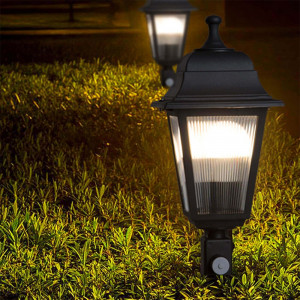 Lampa corp iluminat exterior, negru, E27, Max. 100W