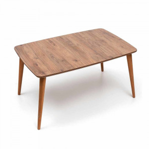 Masuta cafea ovala Retro, nuc, 90 x 50 x 41 cm