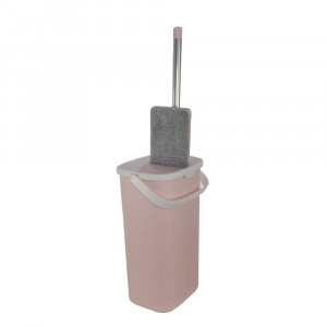 Mop profesional cu doua cuve de spalare si uscare, Asos Home, roz