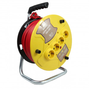 Prelungitor cablu electric pe tambur, 20 metri, 4 prize, cablu PVC 3x2.5mm²