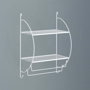 Raft multifunctional cu doua niveluri, alb mat