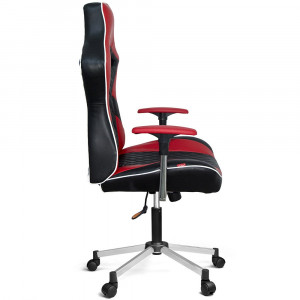 Scaun gaming ANKA, rotativ, piele ecologica, negru cu rosu