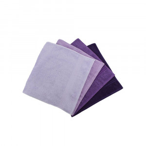 Set 4 prosoape de baie, 100% bumbac, 500 gr/m², 50x90cm, liliac