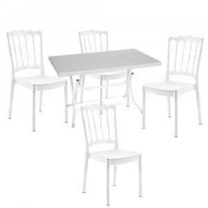 Set mobilier gradina/terasa, Elegant, ASOS HOME, alb