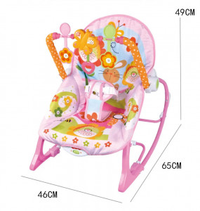 Balansoar 3 in 1, muzical, scaun cu vibratii, reglabil, cu centuri de siguranta, 0-18kg