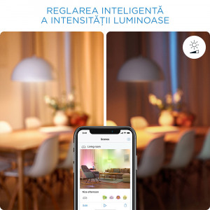 Bec LEG RGBW smart inteligent WiZ Connected Colors, Wi-Fi, C37, E14, 4.9W (40W), 470 lm