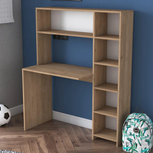 Birou cu 6 rafturi,nuc.Dimensiuni 113.2x141.8x40cm,Prya