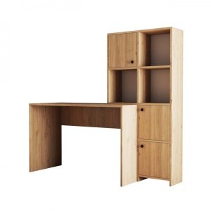 Birou lucru cu rafturi dreapta, dimensiuni 120x75x51.5 cm, stejar - Img 3