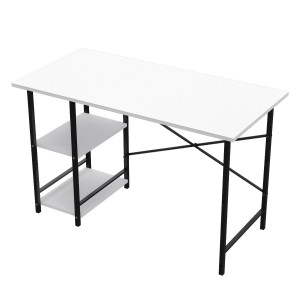 Birou Rimi cu doua etajere, 60X120 cm, alb