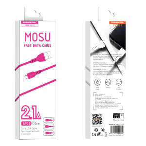 Cablu incarcare/transfer rapid, Powerline SMS-BP01 USB - Cablu incarcare/transfer rapid, Powerline SMS-BP01 USB - MicroUSB, alb