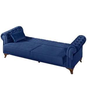 Canapea de doua locuri Pedesa-Toledo, lemn, albastru