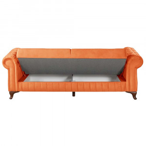 Canapea de doua locuri Pedesa-Toledo, lemn, portocaliu