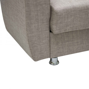 Canapea extensibila Ernest, 3 locuri cu lada de depozitare, material textil, crem