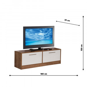 Comoda Tv New York, Asos Home, alb-stejar, 180x150x37cm