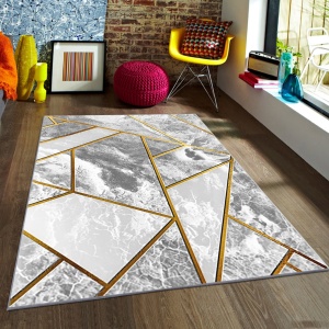 Covor Bucatarie cu print digital 3D, 80X150cm, poliester, antiderapant, model Fusion