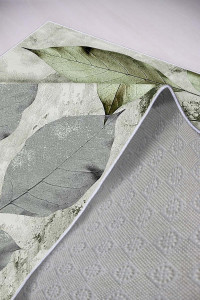 Covor Bucatarie cu print digital 3D Leafly, 60x100cm, poliester 100%, spate antiderapant