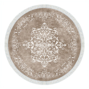 Covor cu print digital 3D Aln, 90x90cm rotund, poliester 100%, spate antiderapant