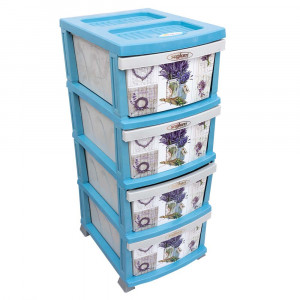 Dulap comoda plastic universal depozitare, 4 sertare, model Lavander