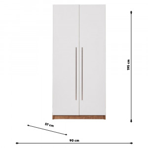 Dulap haine Infinity, Asos Home, alb, 90x195x57cm