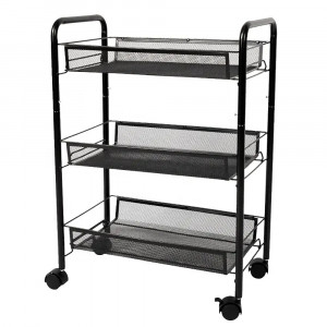 Organizator cu 3 rafturi - cosuri metalice Asos, negru