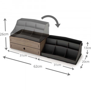 Organizator pentru machiaj Bella, Large MDF, nuc