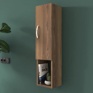 Raft pentru perete cu 3 spatii de depozitare, nuc, 22.1x18.5x90cm,Bolleli