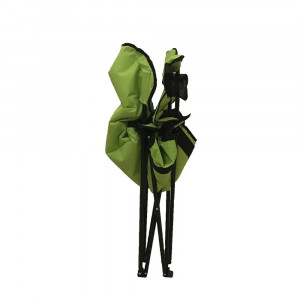Set 2 scaune camping pliante cu brate, structura metalica, verde, model XL