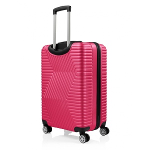 Set 3 trolere Artenova cu 4 roti, comaprtiment rigid, maner telescopic, cifru, fucsia - Img 6
