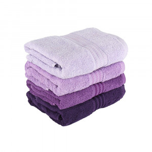 Set 4 prosoape de baie, 100% bumbac, 500 gr/m², 50x90cm, liliac