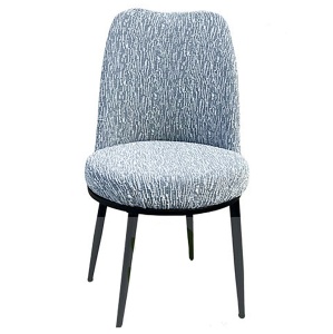 Set 6 huse elastice universale pentru scaun, din Jacquard, gri - Img 6