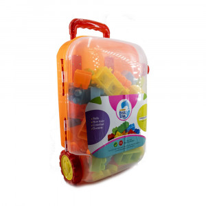 Set cutie tip troler cu 69 cuburi de construit