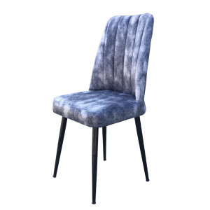 Set masa extensibil Anka, Negru Marmorat, Pal Laminat, 4 scaune din piele ecologica, living si bucatarie