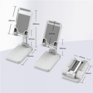 Suport pliabil de birou pentru telefon mobil sau tableta, SMS-ZB04, unghi de ajustare de 270 grade, negru