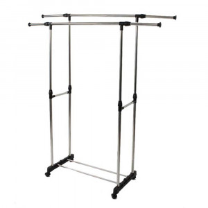Suport telescopic pentru umerase, pe roti