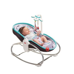 Balansoar 3 in 1, muzical, scaun cu vibratii, reglabil, cu centuri de siguranta, 0-18 kg, gri
