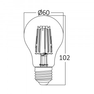 Bec LED cu filament TR 6W A60 600LM 3000K E27