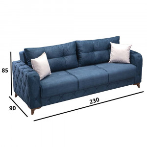 Canapea extensibila Verona, Pandia Home,lemn, albastru