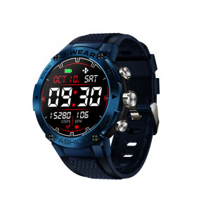 Ceas inteligent smartwatch barbati - femei, ritm cardiac, oxigen sange, tensiune arteriala, Efour Tech K28H, albastru