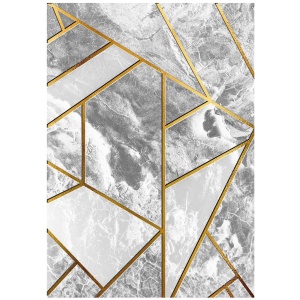 Covor Bucatarie cu print digital 3D, 80X150cm, poliester, antiderapant, model Fusion