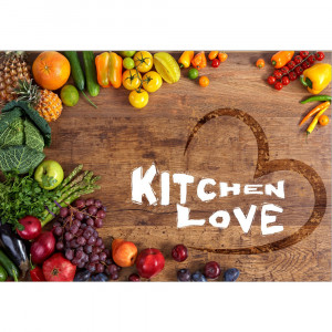 Covor de bucatarie Kitchen Love, multicolor, antiderapant, 80x150cm