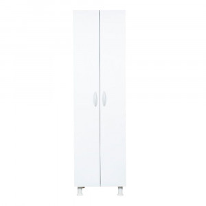 Dulap baie cu 2 usi Ralf, alb lucios, 50x32x162cm
