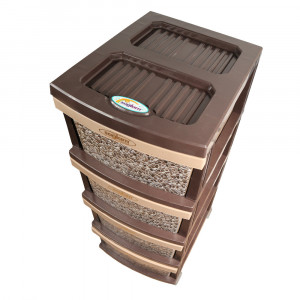 Dulap plastic universal pentru depozitare, cu 4 sertare, model Stone