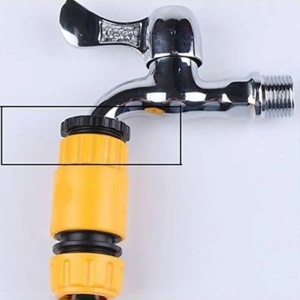 Kit furtun gradina galben 20 metri cu 4 accesorii, cupla, adaptor, pistoale de stropit, 1/2 - Img 5